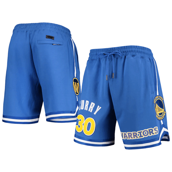 Men's Golden State Warriors #30 Stephen Curry Blue Shorts Men's Golden State Warriors #30 Stephen Curry Blue Shorts